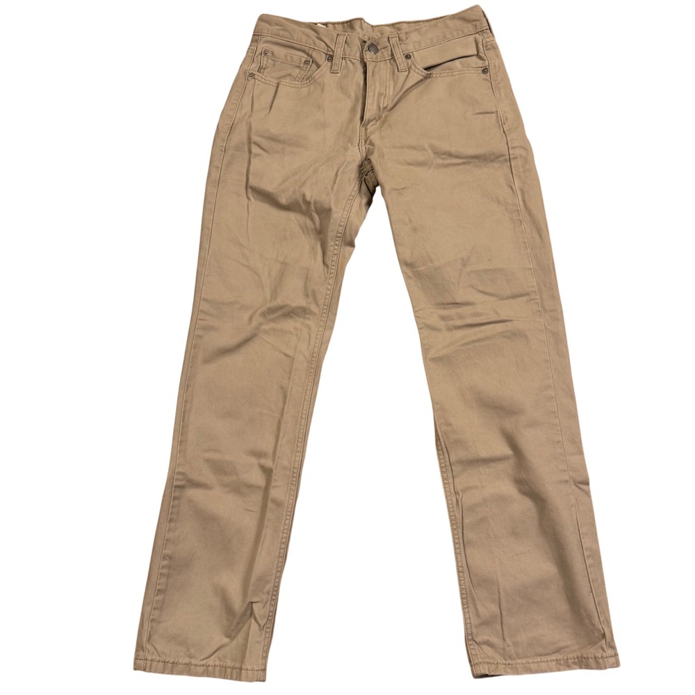 Levis 514 Straight Fit Khaki‎ Pants Mens 29x30 Tan Cotton Twill Trousers